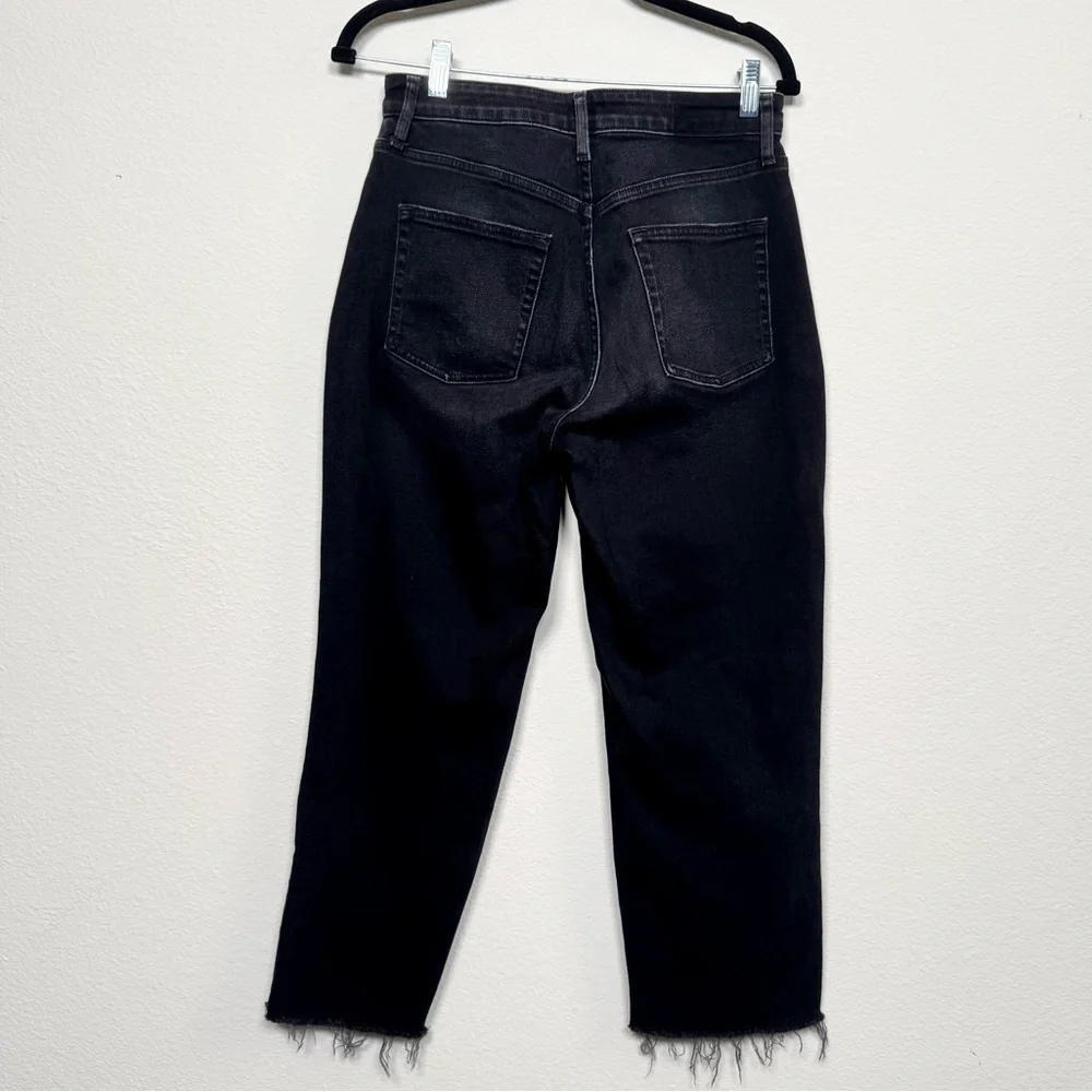 ÉTICA Tyler Boy Distressed Straight Ankle Raw Ziggy Denim Jeans Black Size 27 - Picture 3 of 8